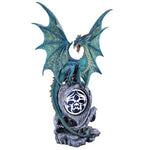 PACIFIC GIFTWARE Large Winged Green Jade Color Dragon with RGB Color Changing LED Lighting Rock 18" h