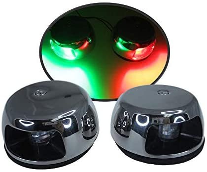 Pactrade Marine Horizontal SS304 Navigation Green Starboard Red Port LED Lights