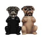 PACIFIC GIFTWARE Cute Puppies Pugs Ceramic Magnetic Salt and Pepper Shakers