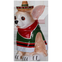 Festival Loving Chihuahua Wearing a Traditional Mexican Poncho Ceramic Cookie Jar