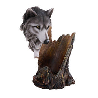 PACIFIC GIFTWARE Wild Wolf Wine Bottle Holder Decorative Display Stand Fantasy Bar Decor 10.25 Inches Tall