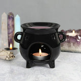 PACIFIC GIFTWARE Witch's Cauldron Tealight Candle Holder Oil Burner Diffuser with cut-out star