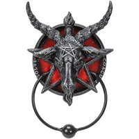 SUMMIT COLLECTION Baphomet Sabbatic Goat Diety Head with Pentagram Door Knocker Satanic Occult Wall Decor 8 inch Tall Metal Hardware