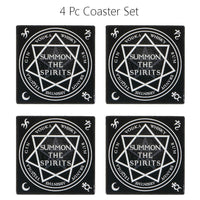 PACIFIC GIFTWARE Summon The Spirits Ceramic Coaster With Cork Backing Set of 4