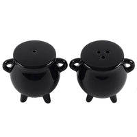 PACIFIC GIFTWARE Blank Black Ceramic Cauldron Salt And Pepper Set