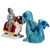 PACIFIC GIFTWARE Knight on Horse & Dragon Ceramic Salt and Pepper Shakers Set