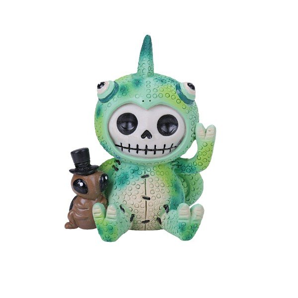 SUMMIT COLLECTION Furrybones Camo Signature Skeleton in Chameleon Costume with Roach Friend