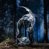 Fronze Ice Dragon Mother and Baby Hatchling in Egg Resin Statue Collectible Home Decor Figurine