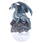 PACIFIC GIFTWARE Checkmate Gray Dragon Glass Ball Ornament by Ruth Thompson Tree Decoration Gift