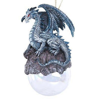 PACIFIC GIFTWARE Checkmate Gray Dragon Glass Ball Ornament by Ruth Thompson Tree Decoration Gift