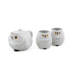 JAPAN COLLECTION Novelty White Owl Family Tea Pot Cup with Infuser Set