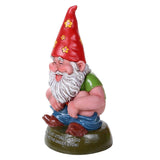 Pacific Giftware Hippie Gnome Defecating Organically Home Grown Garden Squatter Gnome Statue 4H