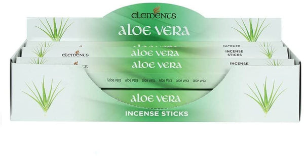 Pacific Giftware Aloe Vera Fragrance Elements Incense Sticks Display/Bulk Box Set - 6 Packs of 20 Sticks - 120 Total