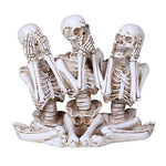 PACIFIC GIFTWARE Hear See Speak no Evil Skeleton Resin Figurine