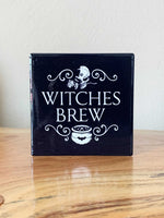BOTEGA EXCLUSIVE Witches Brew Square Ceramic Coasters with Cork Backing (Set of 4)