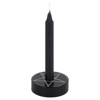 Botega Exclusive 2"D Round Black Pentagram Spell Candle Holder