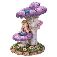 Fairyland Butterfly Fairy resting under Flower mushroom Collectible Home Decor