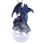 PACIFIC GIFTWARE Talisman Purple Blue Dragon Glass Ball Ornament by Ruth Thompson Tree Decoration Gift Decor