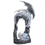 Fronze Ice Dragon Mother and Baby Hatchling in Egg Resin Statue Collectible Home Decor Figurine