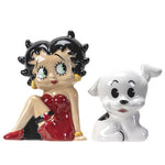 PCIFIC GIFTWARE Betty Boop & Pudgy Dog Ceramic Salt and Pepper Shaker Set American Classic Novelty Collectible