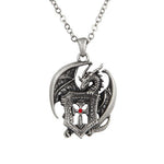 MYSTICA JEWELRY COLLECTION Dragon with Shield Necklace Fantasy Jewelry