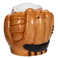 PACIFIC GIFTWARE Baseball Caught in a Mitt You're OUT Ceramic Salt and Pepper Shakers Set