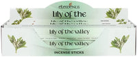 Pacific Giftware Lily of The Valley Fragrance Elements Incense Sticks Display/Bulk Box Set - 6 Packs of 20 Sticks - 120 Total