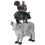 PACIFIC GIFTWARE American Art Animal Farm Barnyard Stacked Animal Resin Figurine