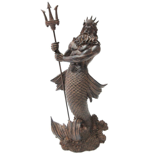 BOTEGA EXCLUSIVE Greek God of the Sea Poseidon Neptune with Trident Rising from the Sea Statue