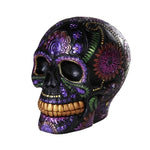 PACIFIC GIFTWARE Day of the Dead Celebration Black Sugar Skull Floral Design Collectible 6 Inch
