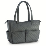 Quilted Shoulder Beauty Bag With Brush Storage Pocket Ideal for Cosmetic Bottles Brushes