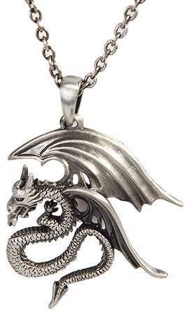 MYSTICA JEWELRY COLLECTION Winged Dragon Pendant Pewter Alloy