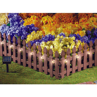 Pacific Giftware Eco-friendly Solar Powered Rechargeable Plastic Garden Edging Border Fence Panel Set of 4
